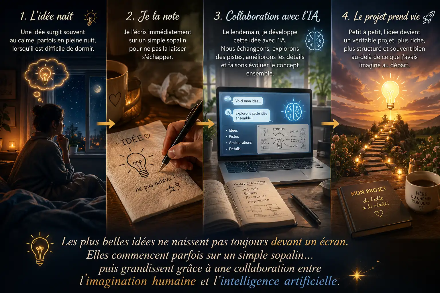 Présentation illustrée du processus créatif d’Annick Création